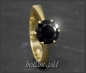 Preview: Brillant Ring aus 585 Gelbgold mit 2,34ct, schwarz